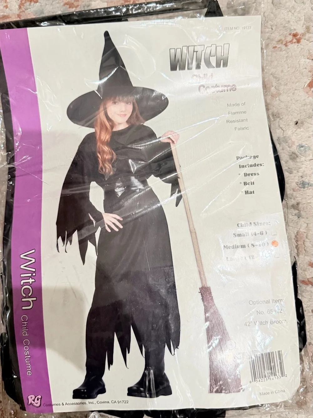 NEW Girls Kids Black Witch Costume
